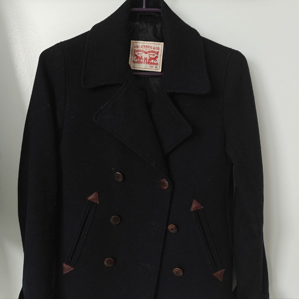Levi's Women's Navy Peacoat 55% Wool, X-small